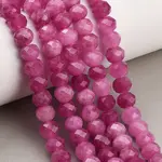 Faceted Dyed Natural White Jade Beads Strands