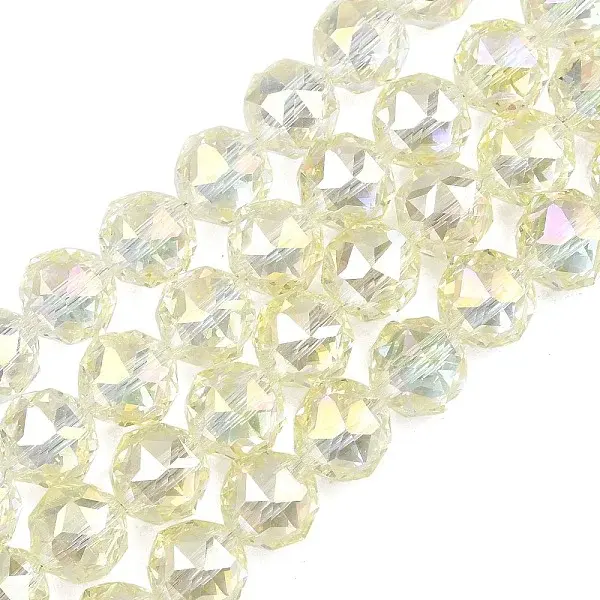 Transparent Electroplate Glass Beads Strands