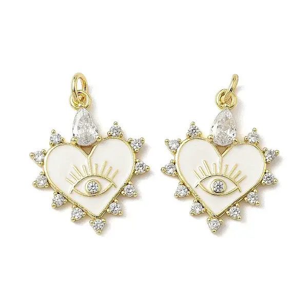Brass Micro Pave Cubic Zirconia Pendants