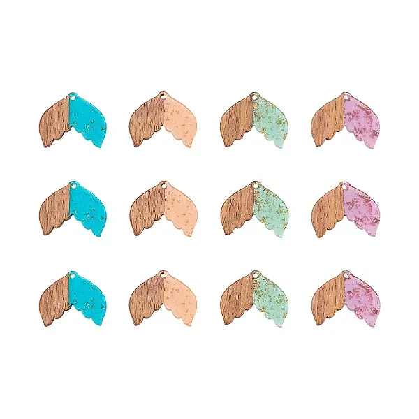 Transparent Resin & Walnut Wood Pendants