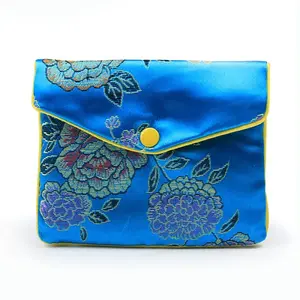 Chinese Style Rectangle Cloth Zipper Pouches