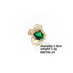 Elegant Brass Bowknot Finger Rings for Women