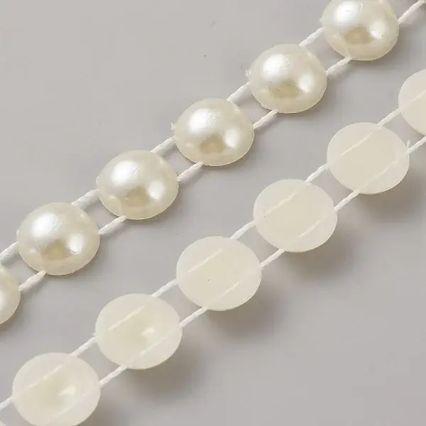 ABS Plastic Pearl Half Round Link Chains