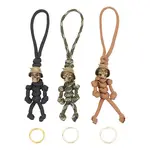 3Pcs 3 Colors Polypropylene Braided Corn Knot Keychain