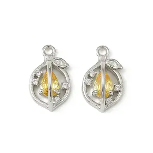 Brass Micro Pave Cubic Zirconia Pendants