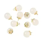 Natural White Chalcedony Round Charms