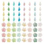 200Pcs 2 Styles Acrylic Leaf Charms & Flower Bead Caps Sets