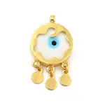 Rack Plating Handmade Evil Eye Lampwork Pendants