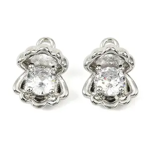 Brass Micro Pave Cubic Zirconia Pendants