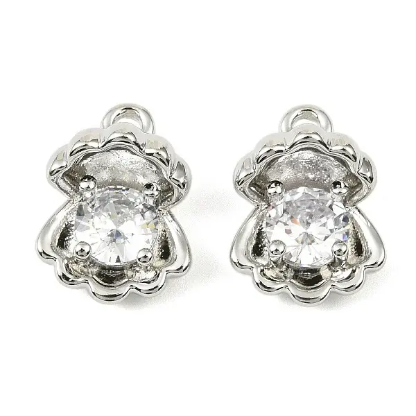 Brass Micro Pave Cubic Zirconia Pendants