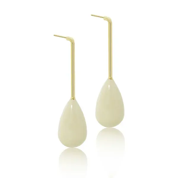 Brass Teardrop Dangle Stud Earrings
