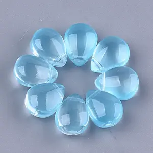 Transparent Spray Painted Glass Charms
