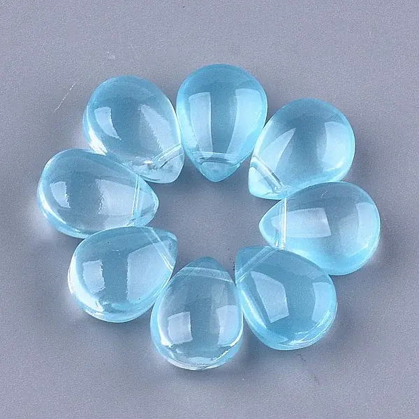 Transparent Spray Painted Glass Charms