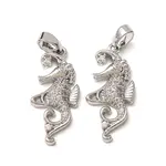 Brass Micro Pave Clear Cubic Zirconia Pendants