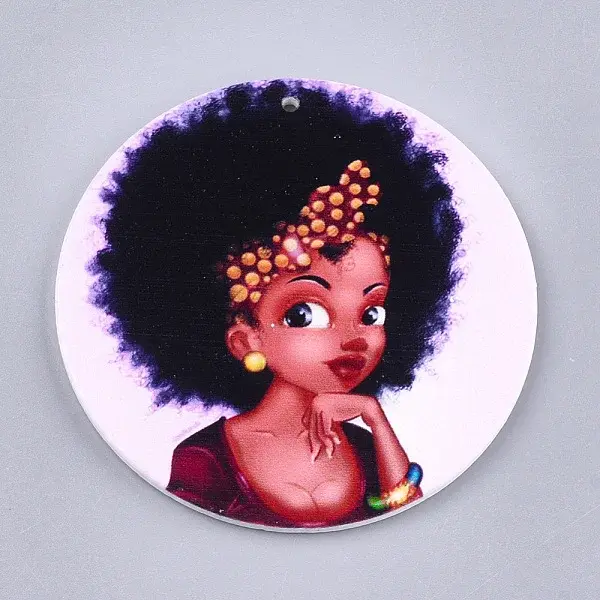 Printed Wooden Big Pendants