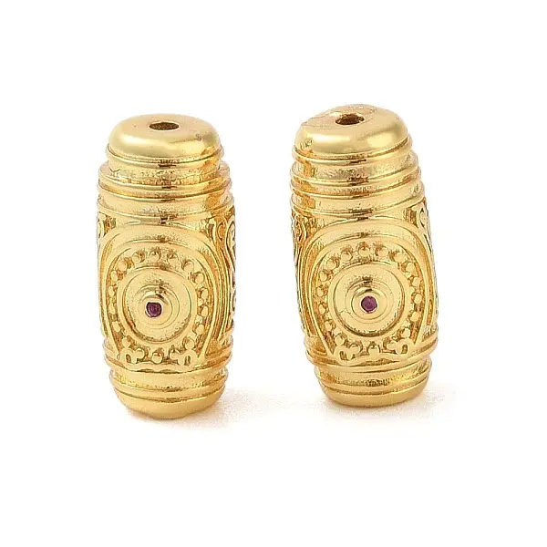 Brass Micro Pave Cubic Zirconia Beads