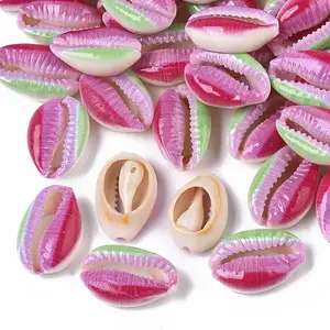 Printed Natural Cowrie Shell Beads