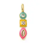Brass Micro Pave Cubic Zirconia Pendants