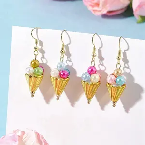 Ice Cream Alloy Acrylic Dangle Earrings