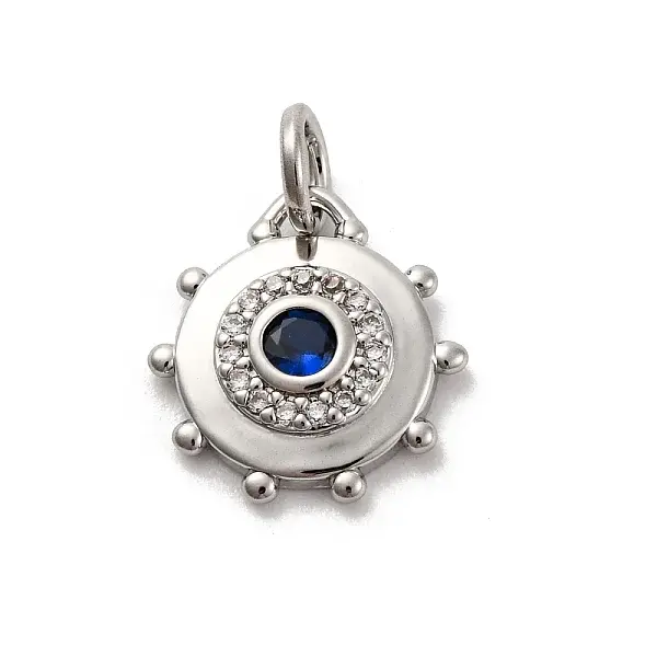 Brass Micro Pave Cubic Zirconia Charms