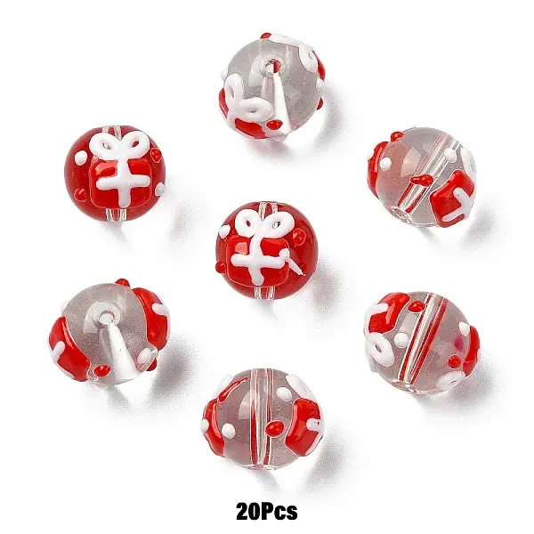 Christmas Transparent Glass Enamel Beads