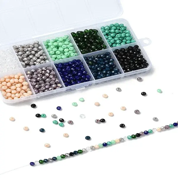 1000Pcs 10 Styles Glass Beads