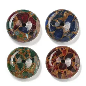 Synthetic Gold Clinquant Stone Pendants