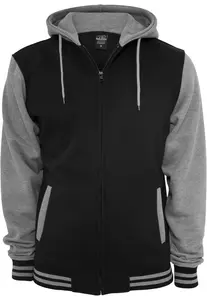 2-colour zip-up sweatshirt BLK/GREY