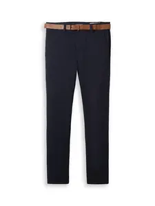 TOM TAILOR DENIM Chino nohavice  tmavomodrá