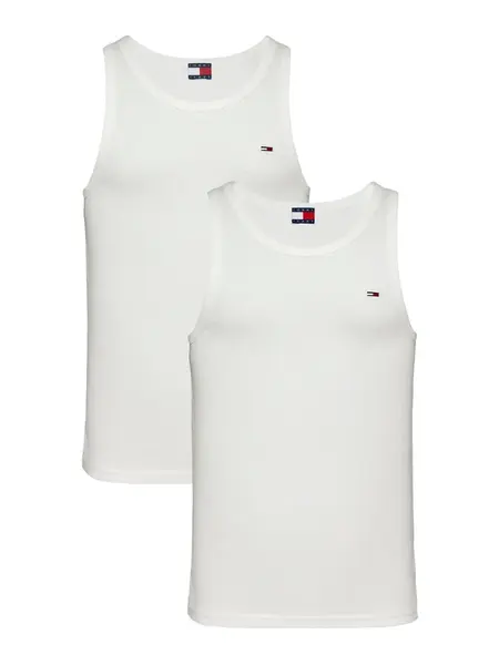 Tommy Jeans Tričko 'Tommy Flag Extra Slim Tank'  biela