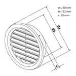 Mřížka větrací kruhová se síťovinou VM, Ø 140 mm, hnědá 0404