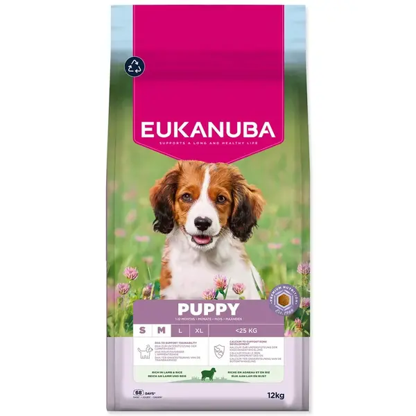 Eukanuba Krmivo Puppy Small & Medium rich in lamb 12kg