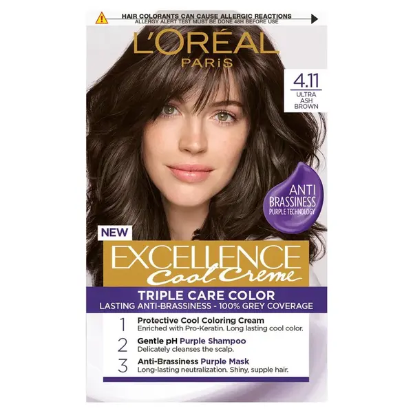 Permanentní barva Loréal Excellence Cool Creme 4.11 ultra popelavá hnědá - L’Oréal Paris + dárek zdarma