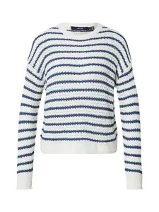 VERO MODA Sveter 'VMCHARLENE'  krémová / námornícka modrá