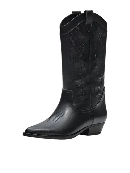 Bershka Kovbojské čižmy  čierna