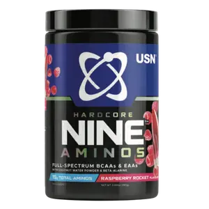 USN HardCore Nine Aminos 390g - malinová raketa