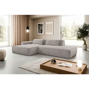 MID.YOU ROHOVÁ SEDAČKA, plast, textil, kompozitní dřevo, šedá