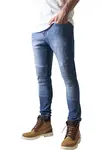Slim Fit Biker Jeans modré seprané