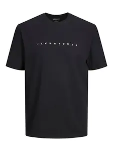 Jack & Jones Plus Tričko 'JJESTAR'  čierna / biela