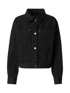 Urban Classics Prechodná bunda  čierny denim