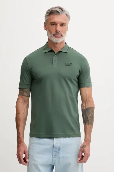 EA7 Emporio Armani polo pánský bavlněný s elastanem