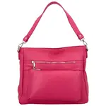 Dámská kožená kabelka přes rameno fuchsiová - Delami Jody