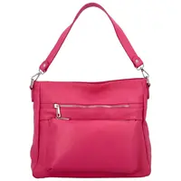 Dámská kožená kabelka přes rameno fuchsiová - Delami Jody
