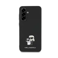 Zadní kryt Karl Lagerfeld PU Saffiano Metal Karl and Choupette pro Samsung Galaxy A36, černá