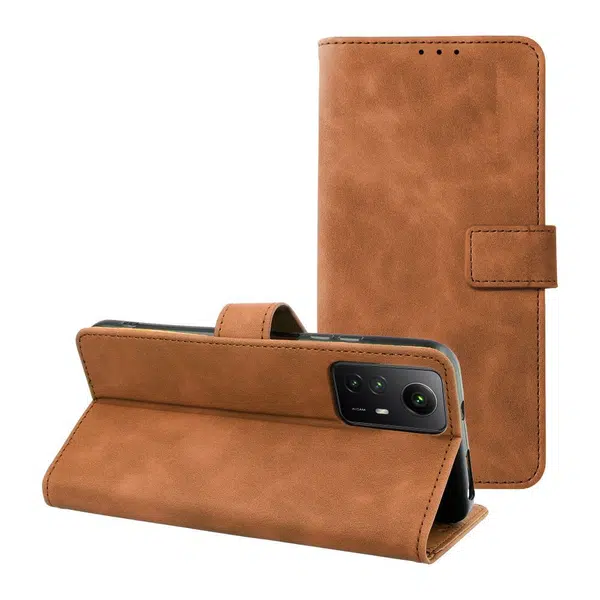 Flipové pouzdro TENDER Book pro Xiaomi Redmi Note 12S, hnědá