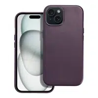 Zadní kryt LEATHER MAG COVER case pro Apple iPhone 15, dark violet