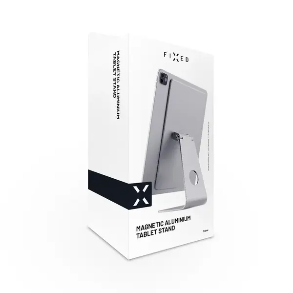 Hliníkový magnetický stojánek FIXED Frame pro Apple iPad Pro 12.9" (2018/2020/2021), stříbrná