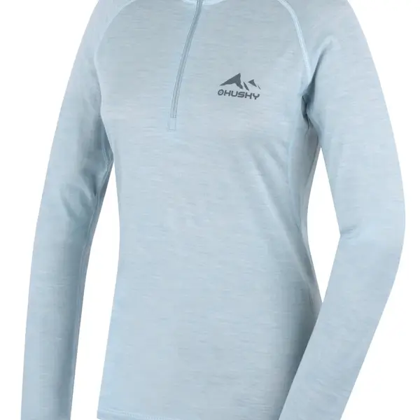 Husky Merow Zip L S, faded mint Merino termoprádlo triko