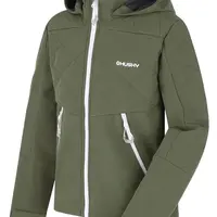 Husky Salex K 134-140, khaki Dětská softshell bunda