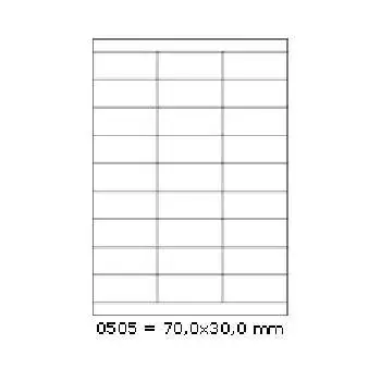 Samolepicí etikety 70 x 30 mm, 27 etiket, A4, 100 listů